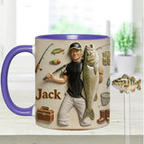 Love Fishing - Personalized Fishing Set Accent Mug with Acrylic Stirrers