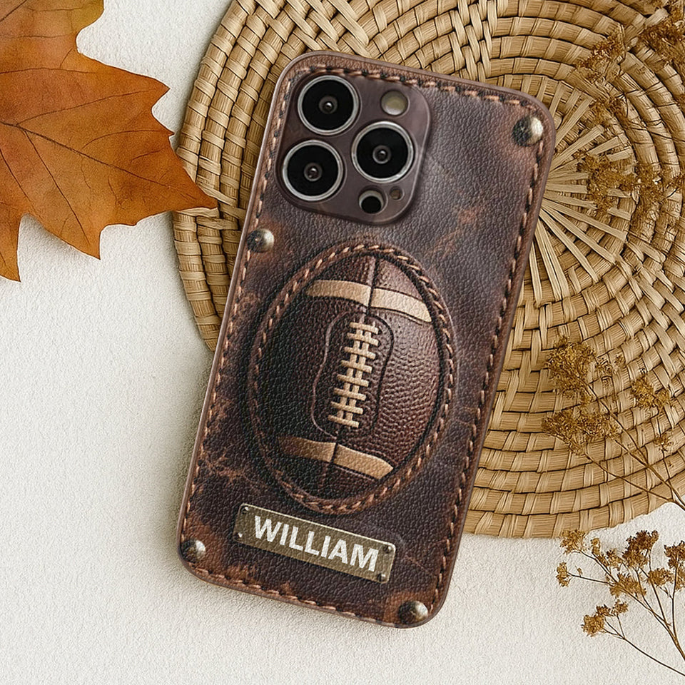 Gameday - Personalized Football Leather Phone Case