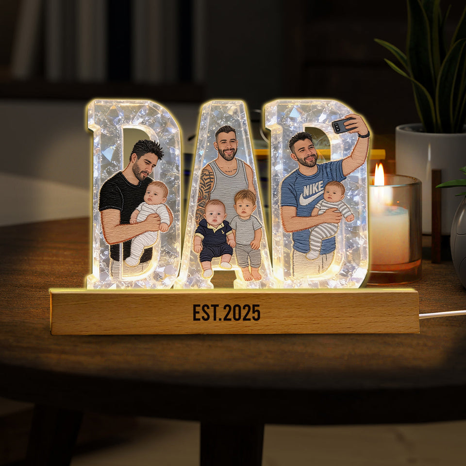 Best Dad Ever - Personalized Father Shaped Led Night Light