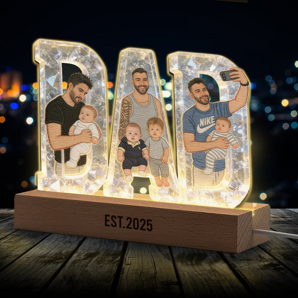 Best Dad Ever - Personalized Father Shaped Led Night Light