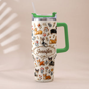 Vintage Dog - Personalized Dog Tumbler With Plush Charm