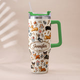 Vintage Dog - Personalized Dog Tumbler With Plush Charm