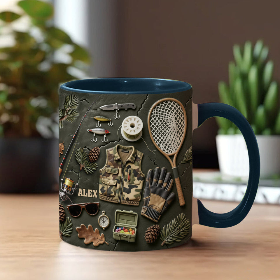 Love Fishing - Personalized Fishing Accent Mug