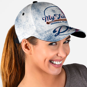 Proud Dad Favorite Player Baseball - Personalized Baseball Classic Cap