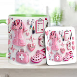 Nurse Life - Personalized Nurse Accent Mug & Coaster
