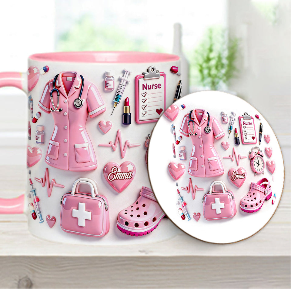 Nurse Life - Personalized Nurse Accent Mug & Coaster