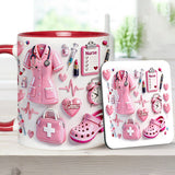 Nurse Life - Personalized Nurse Accent Mug & Coaster
