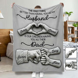 First Husband Now Daddy - Personalized Father Blanket