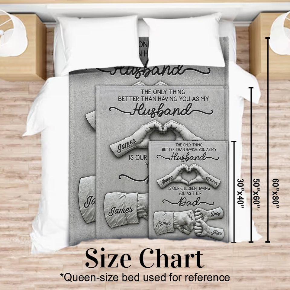 First Husband Now Daddy - Personalized Father Blanket
