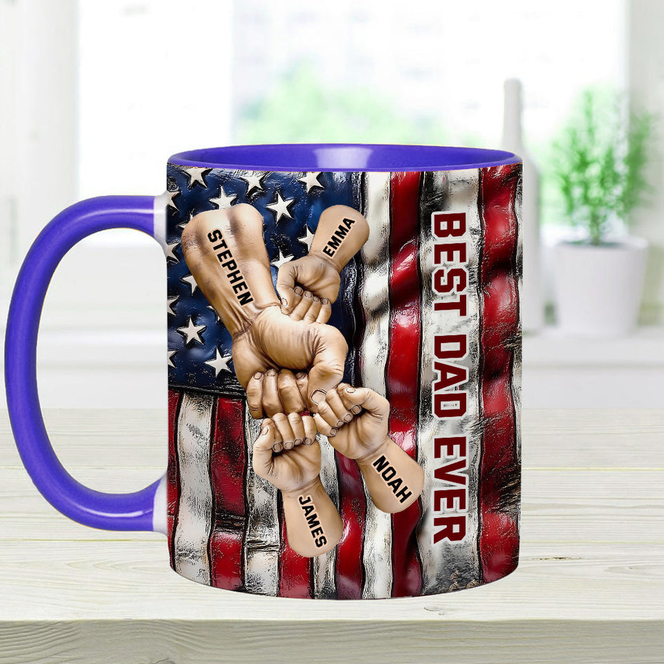 Best Dad Ever - Personalized Father Accent Mug