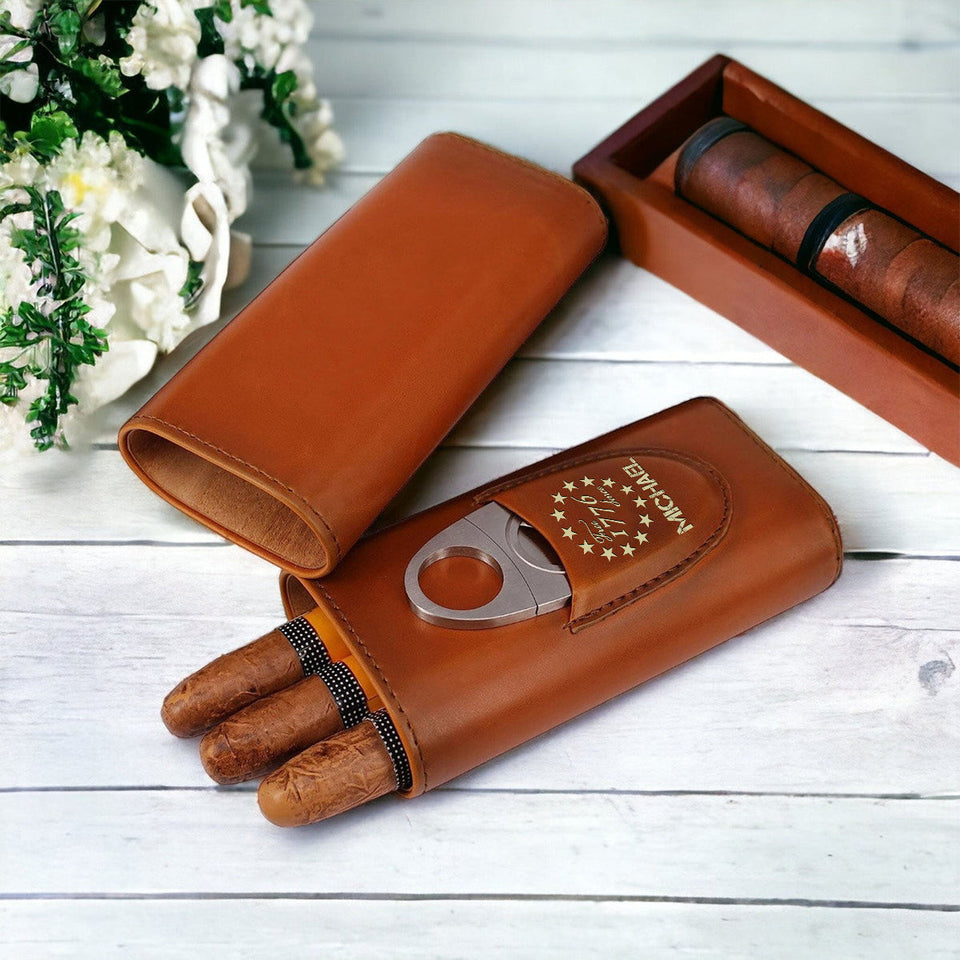 We The People - Personalized Independence Day/ 4th of July Leather Cigar Humidor Case