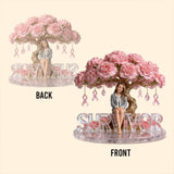 Custom Any Photo & Flower - Personalized Breast Cancer Awareness Custom Shaped Acrylic Plaque