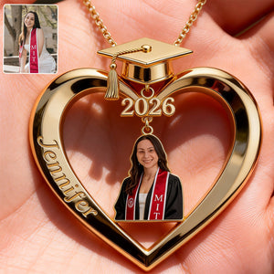 Graduation Class of 2026 - Personalized Graduation Shaped Metal Pendant Necklace