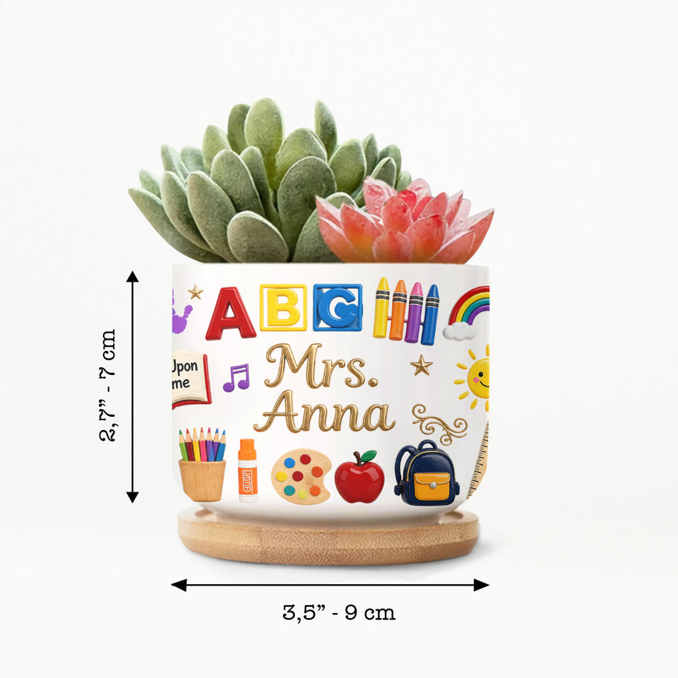 Teacher Gifts - Personalized Teacher Ceramic Plant Pot