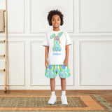 Colorful Brushstroke Easter Bunnies - Personalized Kid T-shirt & Shorts