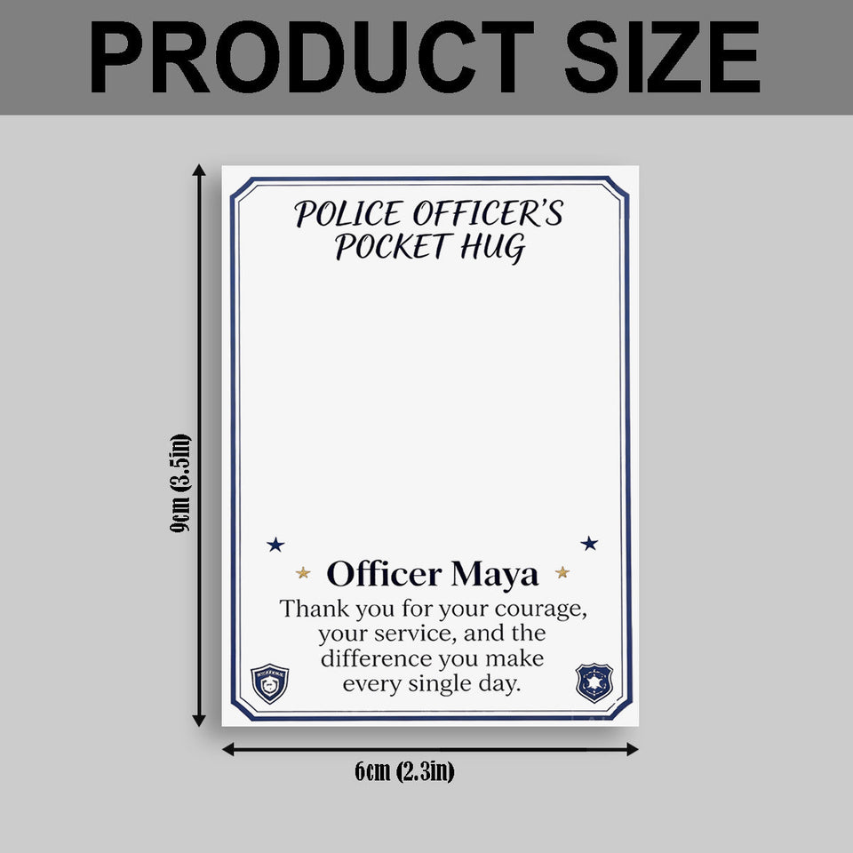 Gift For Police Officers, Custom From Any Photo - Personalized Police Officer Pocket Hug Card