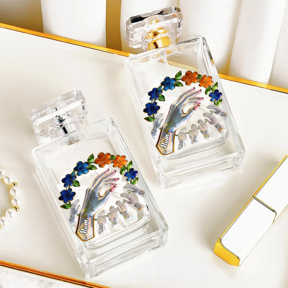 Mom And Kids Hands - Personalized Mother Refillable Perfume Bottle