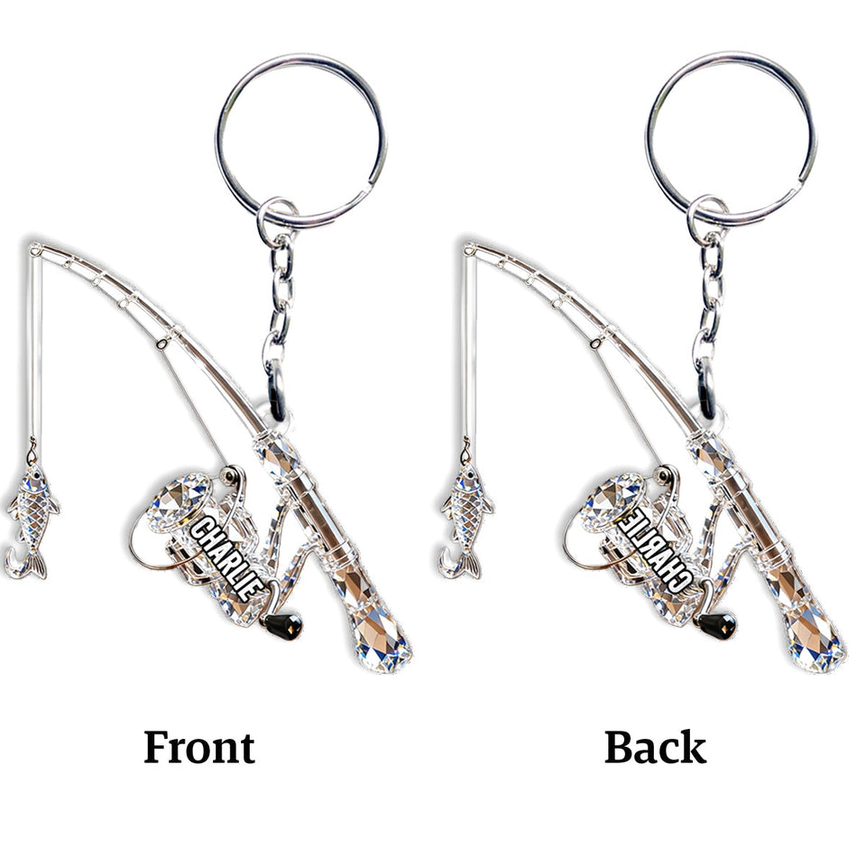 Fishing Rod - Personalized Fishing Keychain