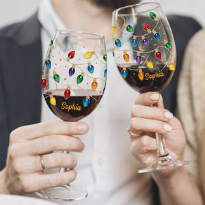 Toast To Family, Love, And Timeless Holiday Memories - Personalized Family Wine Glass With Long Stem