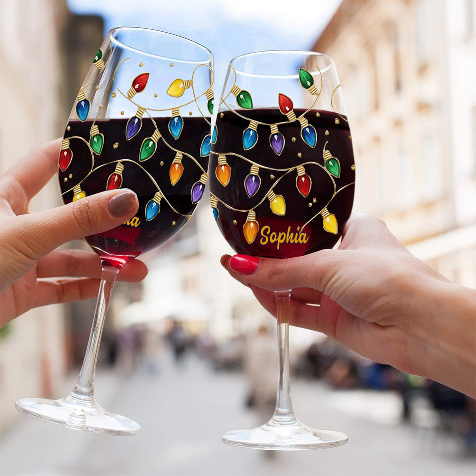 Toast To Family, Love, And Timeless Holiday Memories - Personalized Family Wine Glass With Long Stem