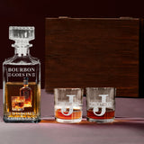 Bourbon Whiskey Goes In Wisdom Comes Out - Personalized Whisky Whiskey Decanter Set