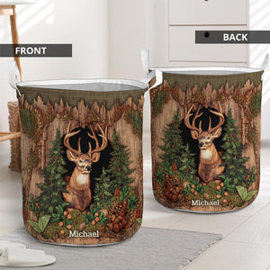 Deer Scene - Personalized Hunting Storage Basket