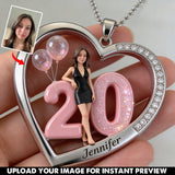 Custom Any Photo - Personalized Birthday Shaped Metal Pendant Necklace