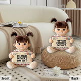 Funny Letter For Dad - Personalized Father Premium Faux Fur Pillow