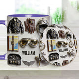 Taste Flight - Personalized Pilot Accent Mug & Coaster