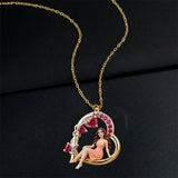 Birthstone Gift - Personalized Birth Stone Shaped Metal Pendant Necklace