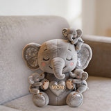 Cute Elephant Mom - Personalized Mother Premium Faux Fur Pillow