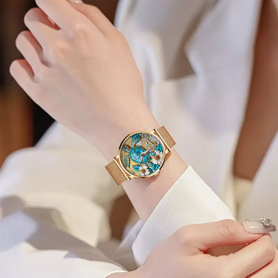Beautiful Turtle - Personalized Turtle Women Hand Watch