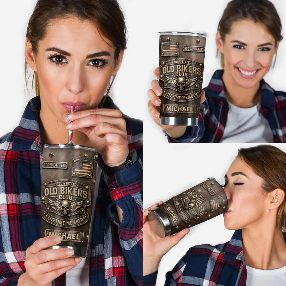 Old Biker Club - Personalized Biker Tumbler