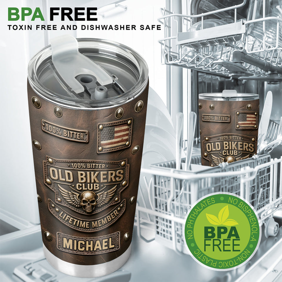 Old Biker Club - Personalized Biker Tumbler