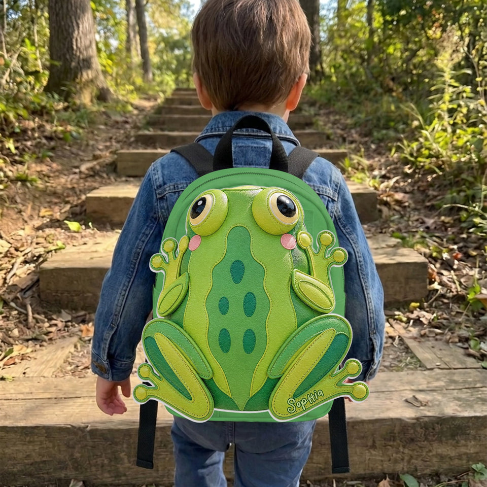 For Who Love Frogs - Personalized Frog Changeable Leather Patch Backpack