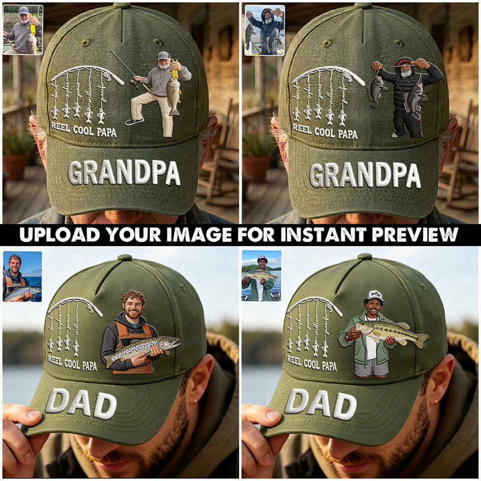 Reel Cool Dad, Papa - Personalized Fishing Classic Cap