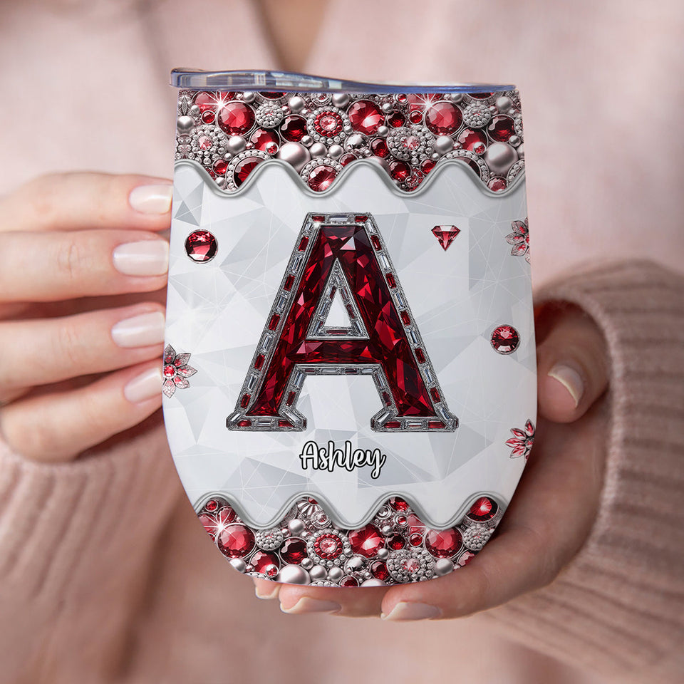 Custom Initial For Wine Lovers - Personalized Wine Tumbler