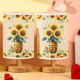 Grandma's Garden - Personalized Grandma Tableside Lamp With Wood Base