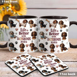 Life Is Better With Dogs - Personalized Dog Accent Mug