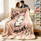 Love You More Reverse Card - Personalized Couple Blanket
