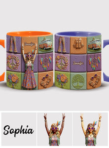 Peace Love Hippe Life - Personalized Hippie Accent Mug