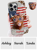 Highland Cow Patriotic - Personalized Highland Cow Full Print Phone Case & Phone Grip