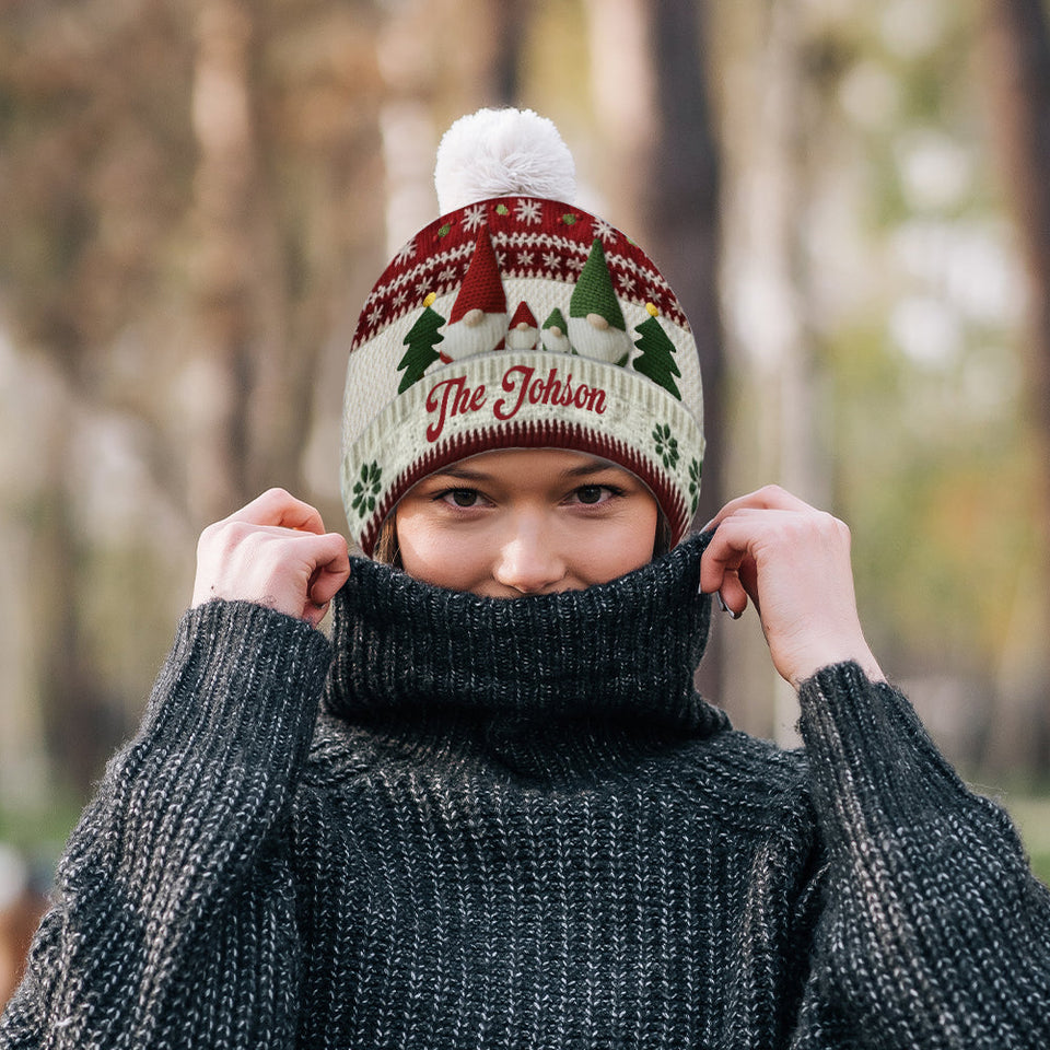 Gnome Family Christmas - Personalized Family Beanie Hat
