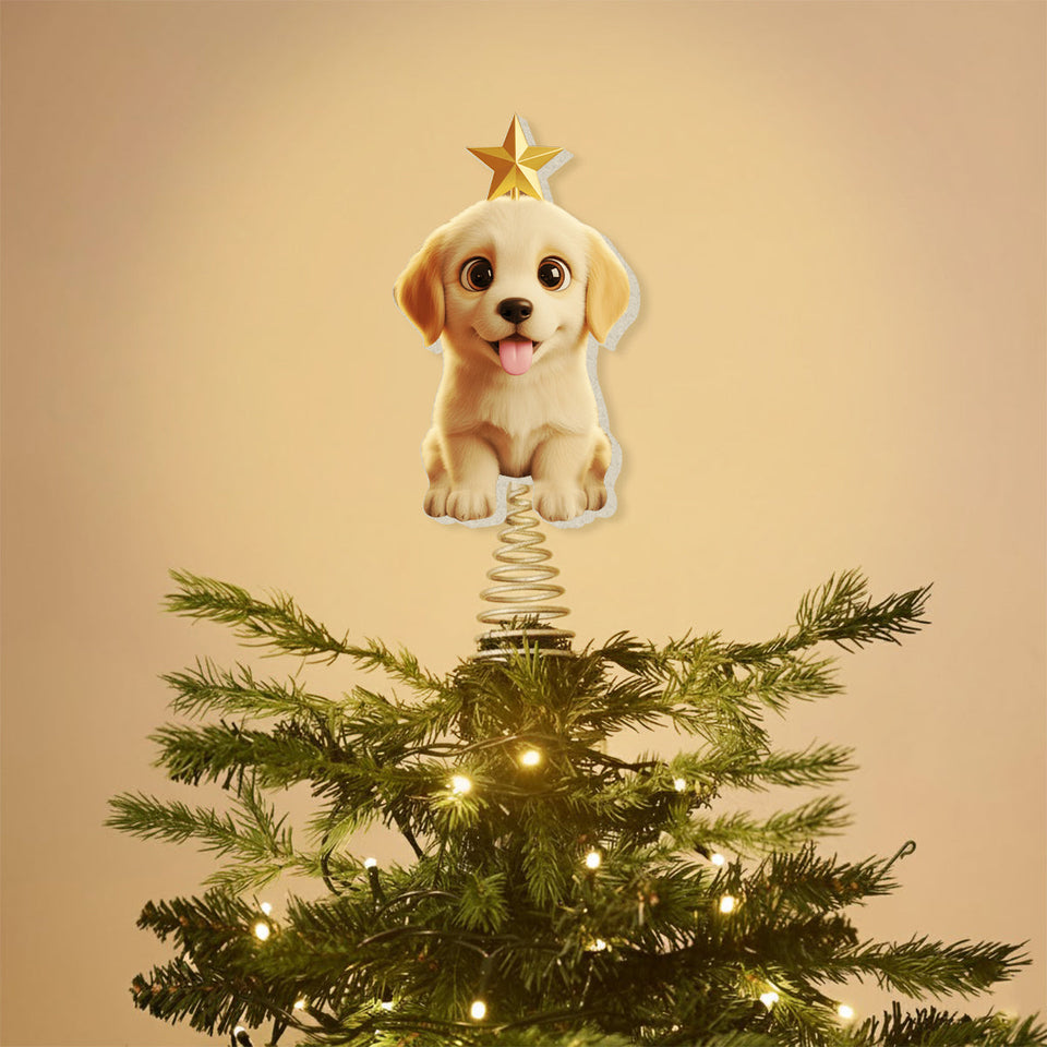 Lovely Dog Chibi Style Pet Lovers - Personalized Dog LED Light Tree Topper