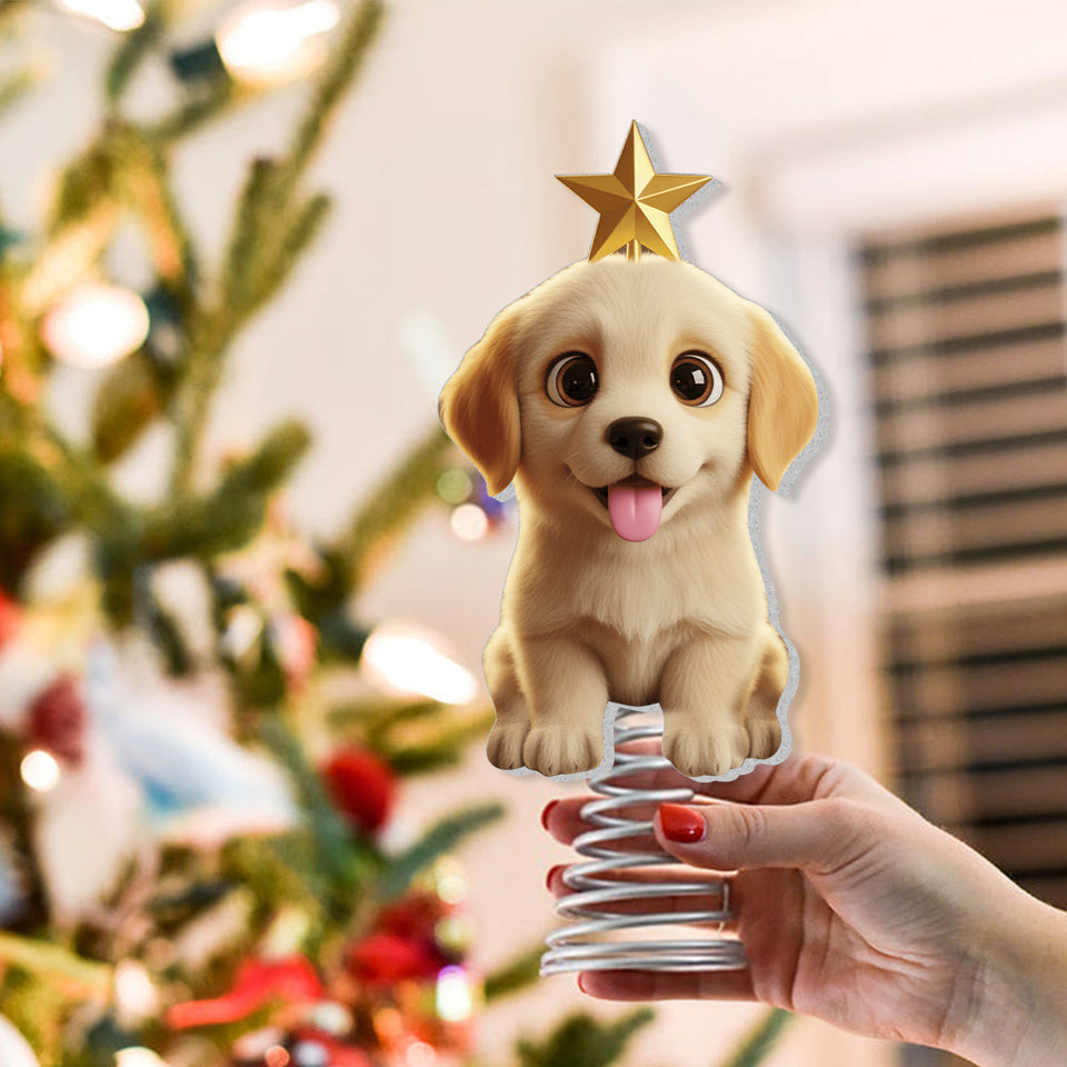 Lovely Dog Chibi Style Pet Lovers - Personalized Dog LED Light Tree Topper