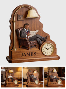 Any Photo - Gift For Him - Personalized Luxury Desk Clock Plaque