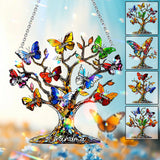 Grandma Mom Butterfly Tree - Personalized Grandma Window Hanging Suncatcher Ornament