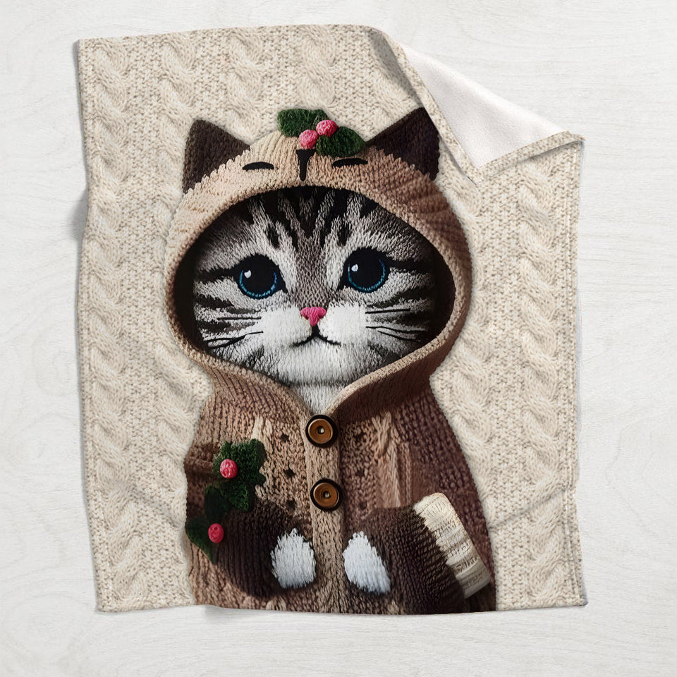 Cute Cat - Personalized Cat Blanket