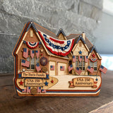 American House 250 Anniversary - Personalized Family Custom Shaped Wood Plaque