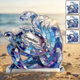 Custom Name Gift for Mom and Grandma - Mother's Day Personalized Turtle Acrylic Plaque